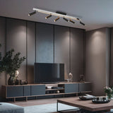 Zeno 7 Light LED Linear Chandelier – Brushed Aluminium