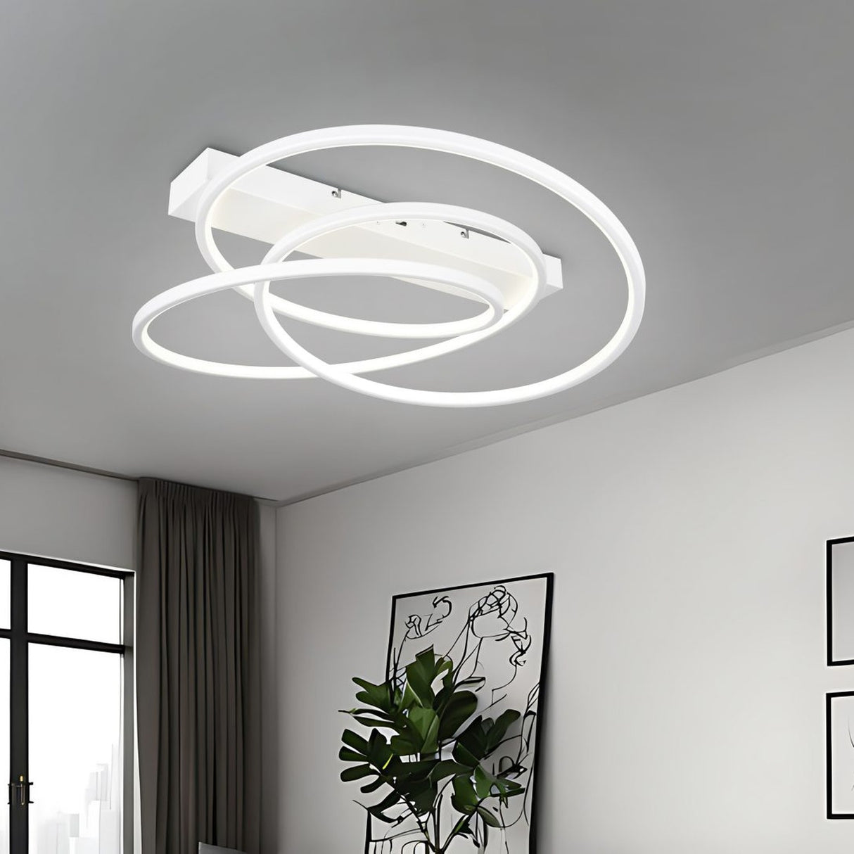 Darvin 2 Light LED Circular Ceiling Light – Matt White