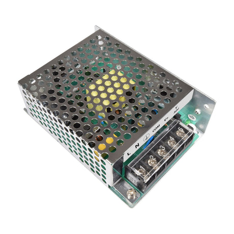 Mercury 13.8V 3.6A 50W switch mode PSU by AVSL with perforated metal casing and screw terminal block on a plain white background.
