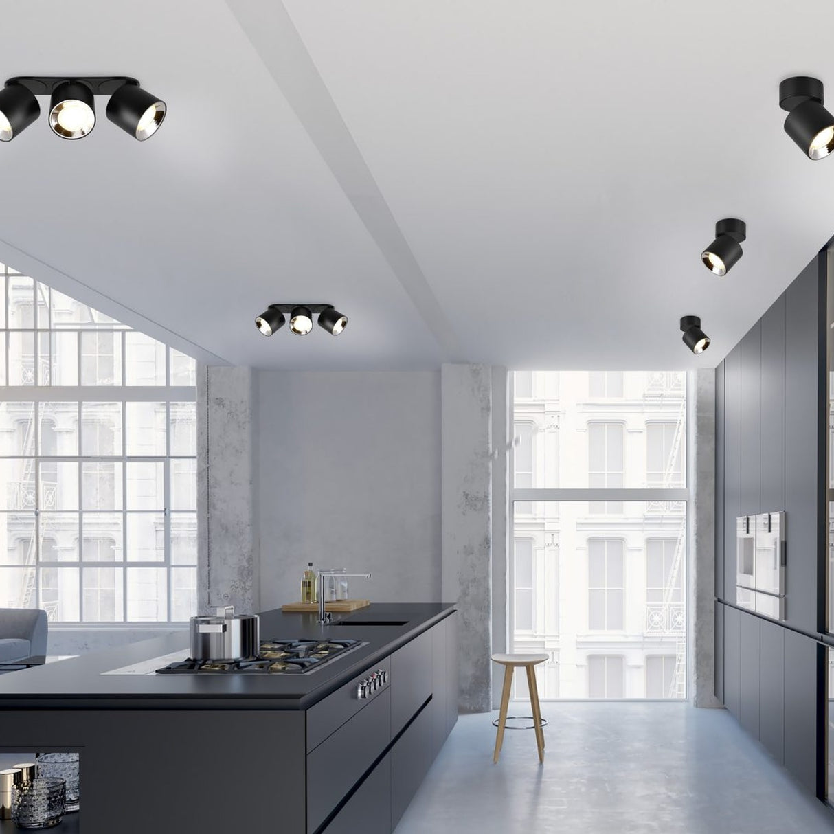 Guayana 3 Light Bar Ceiling Light – Matt Black