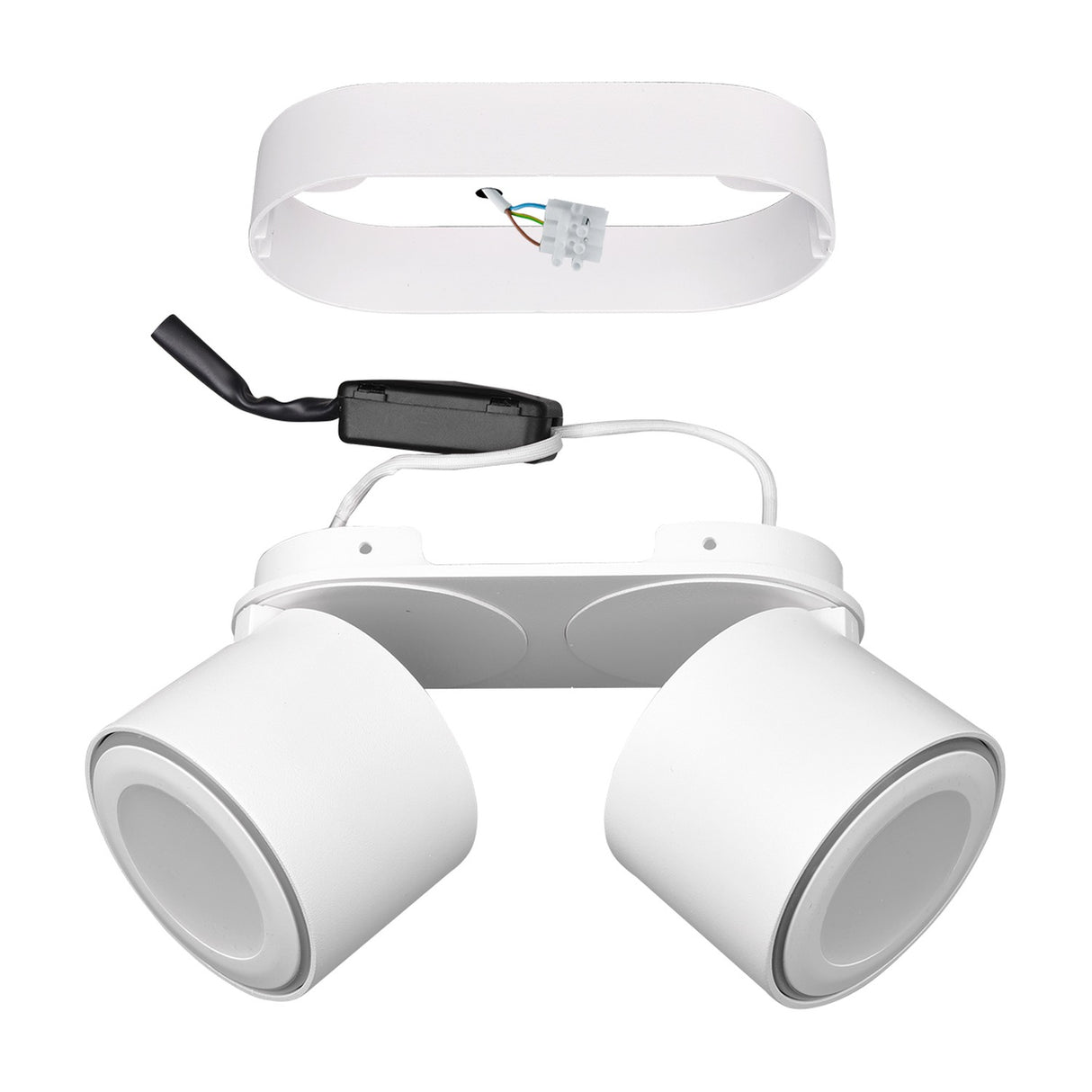 Taurus 2 Light LED Circular Ceiling Light – Matt White