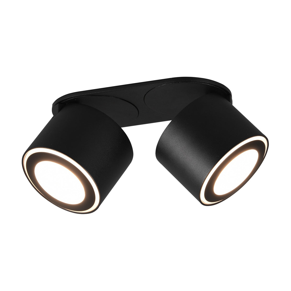 Taurus 2 Light LED Glass Ceiling Light – Matt Black