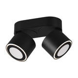Taurus 2 Light LED Glass Ceiling Light – Matt Black