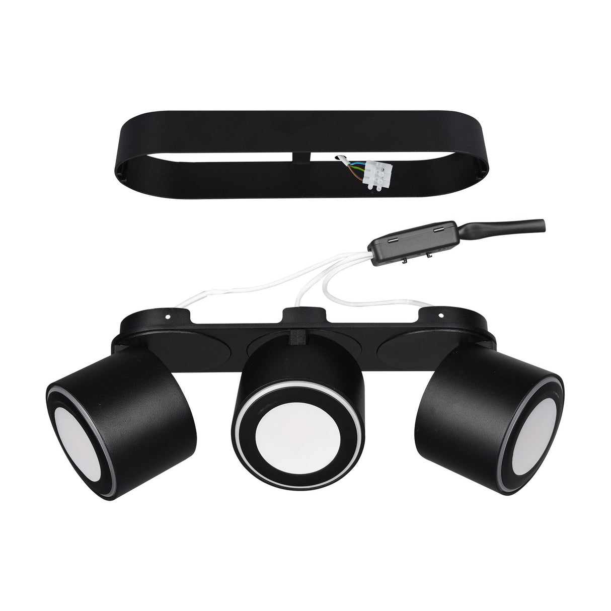 Taurus 3 Light LED Circular Ceiling Light – Matt Black