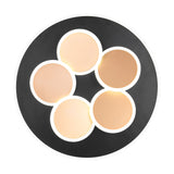 Mandala 5 Light LED Round Ceiling Light – Black & Gold