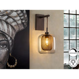 Fox Adjustable Glass & Metal Wall Light - Chocolate Brown