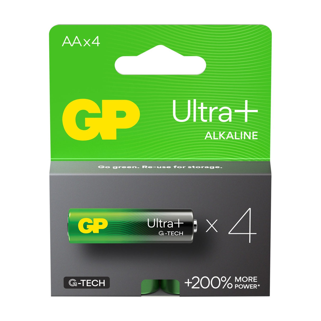 GP Ultra+ AA Alkaline 1.5V Batteries 4 Pack