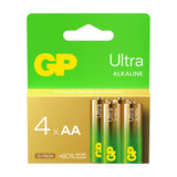 GP Ultra Alkaline AA 1.5V Batteries 4 Pack