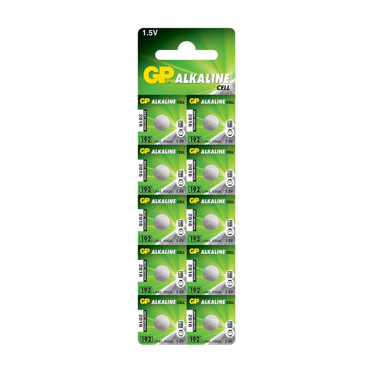 GP LR41 (192) 1.5V Alkaline Button Cell 10 Pack