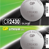 GP CR2430 Lithium Button Cells 3V 270mAh 5 Pack