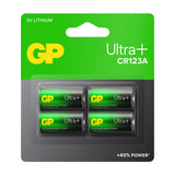GP CR123A 3V Lithium Photo Cells, Card of 4