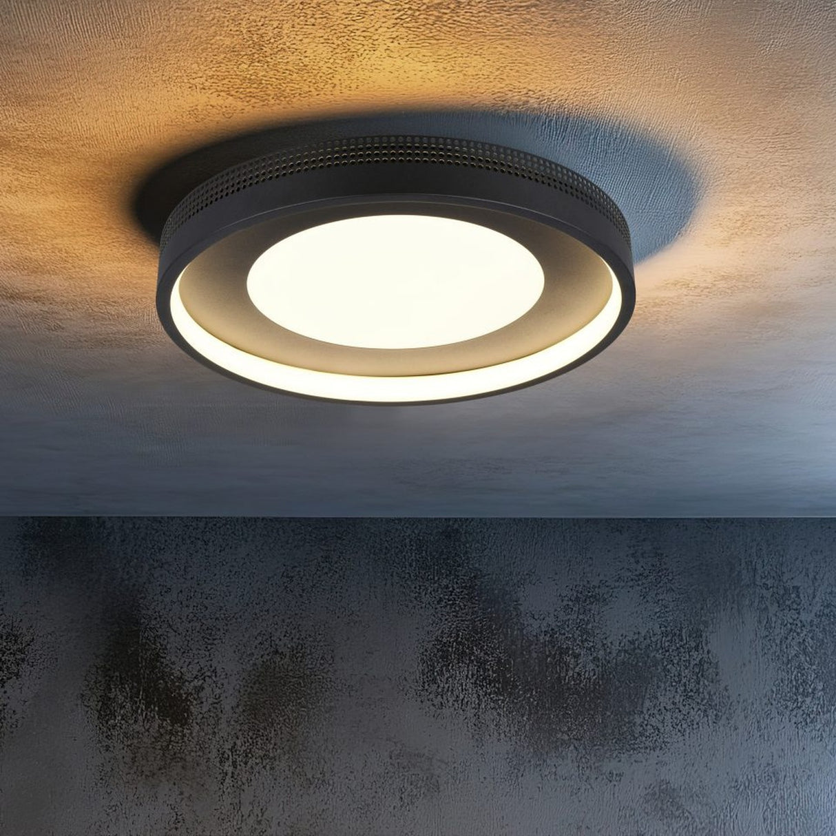 Solea LED Round Ceiling Light – Black & Gold