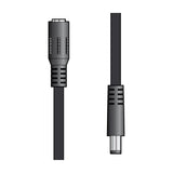 Mercury 3m DC extension lead by AVSL with a 2.1mm x 5.5mm black barrel socket and matching plug shown on a plain white background.