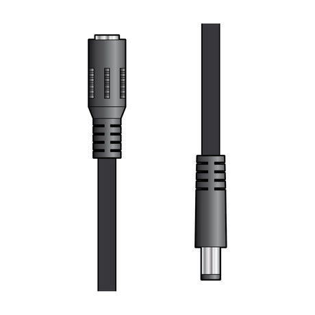 Mercury 3m DC extension lead by AVSL with a 2.1mm x 5.5mm black barrel socket and matching plug shown on a plain white background.