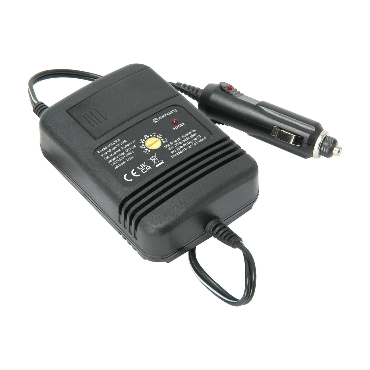 Mercury IC678 Universal In-Car DC/DC Adaptor 2000mA