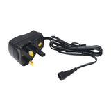 Mercury SMDC400UK switch-mode 12V power supply by AVSL with black casing, UK three-pin plug, yellow voltage dial, and coiled DC output cable.