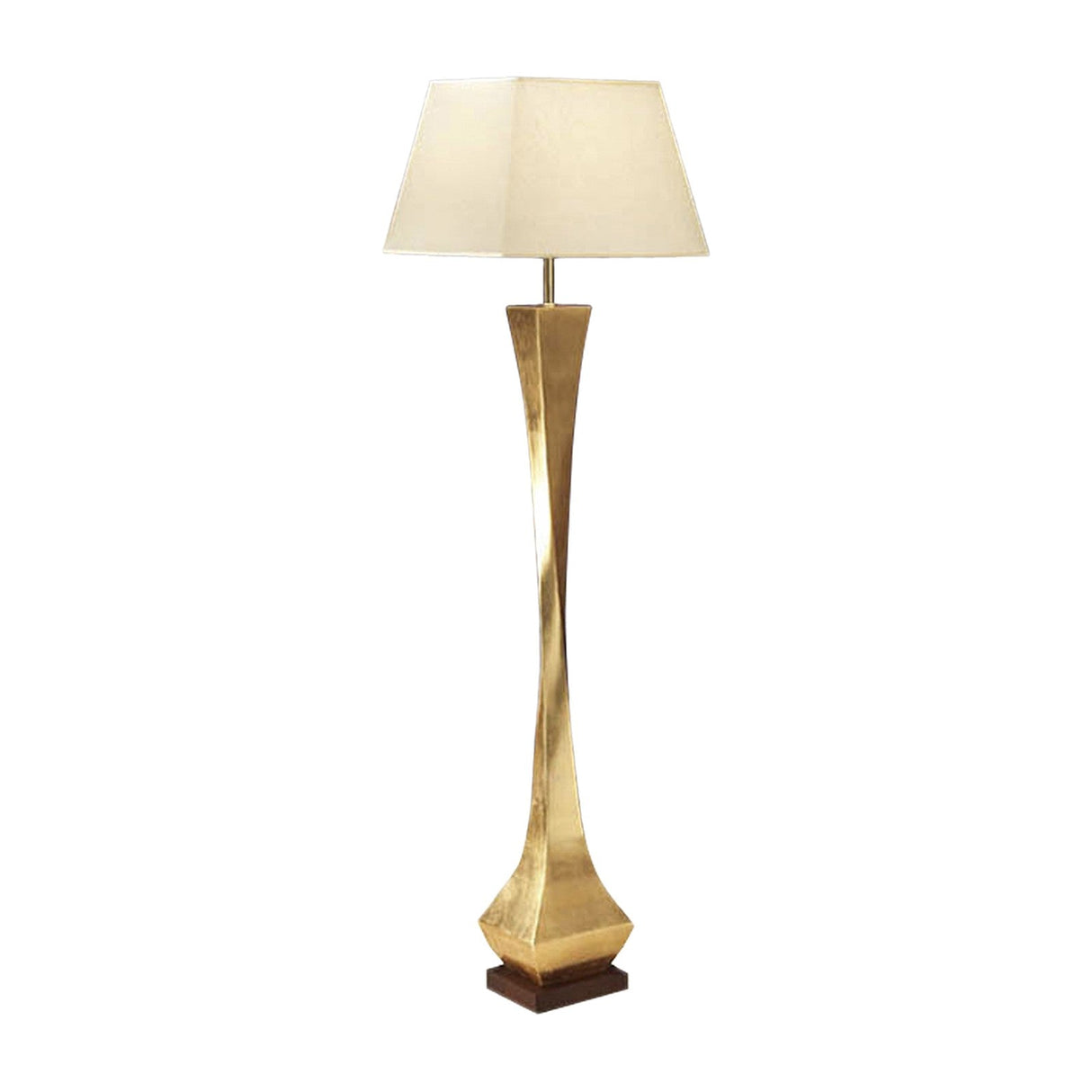 Deco Wood Floor Lamp Gold Leaf - Walnut Base