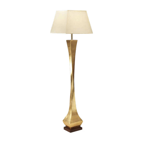 Deco Wood Floor Lamp Gold Leaf - Walnut Base