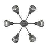 Tarifa 6 Light Glass Chandelier – Matt Black