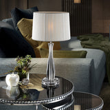 Lin Table Lamp - Clear and Silver shown in a room setting