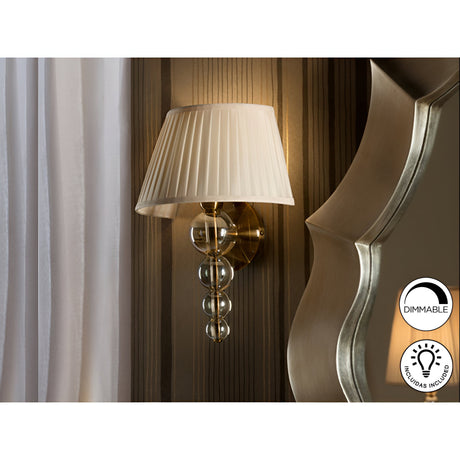 Mercury Glass & Ribbon Wall Light - Champagne