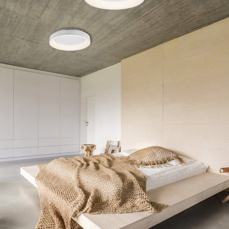 Girona LED Remote Control Round Ceiling Light – Matt White