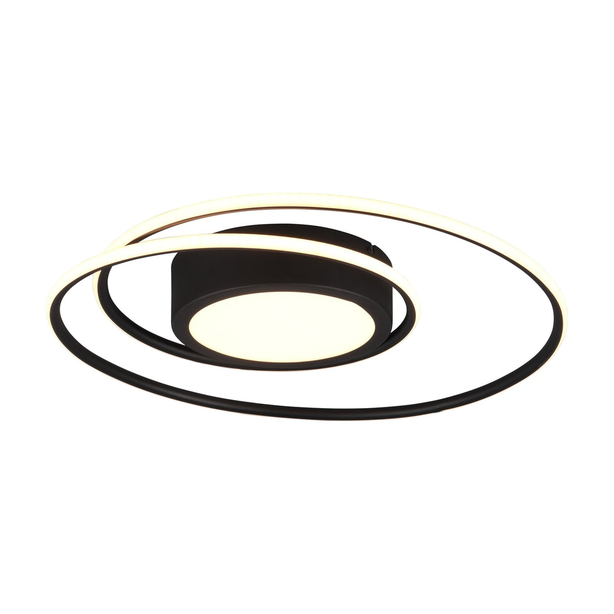 Yava LED Remote Control Circular Ceiling Light – Matt Black
