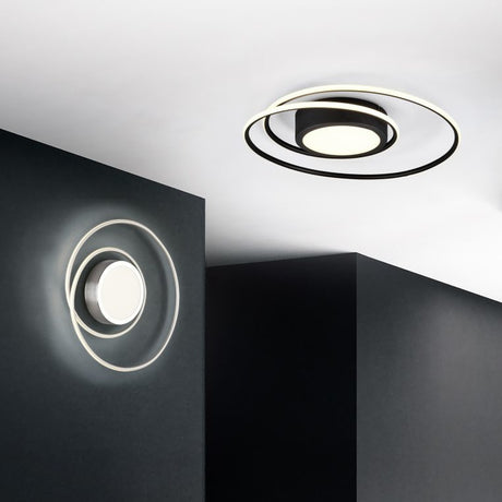 Yava LED Remote Control Circular Ceiling Light – Matt Black