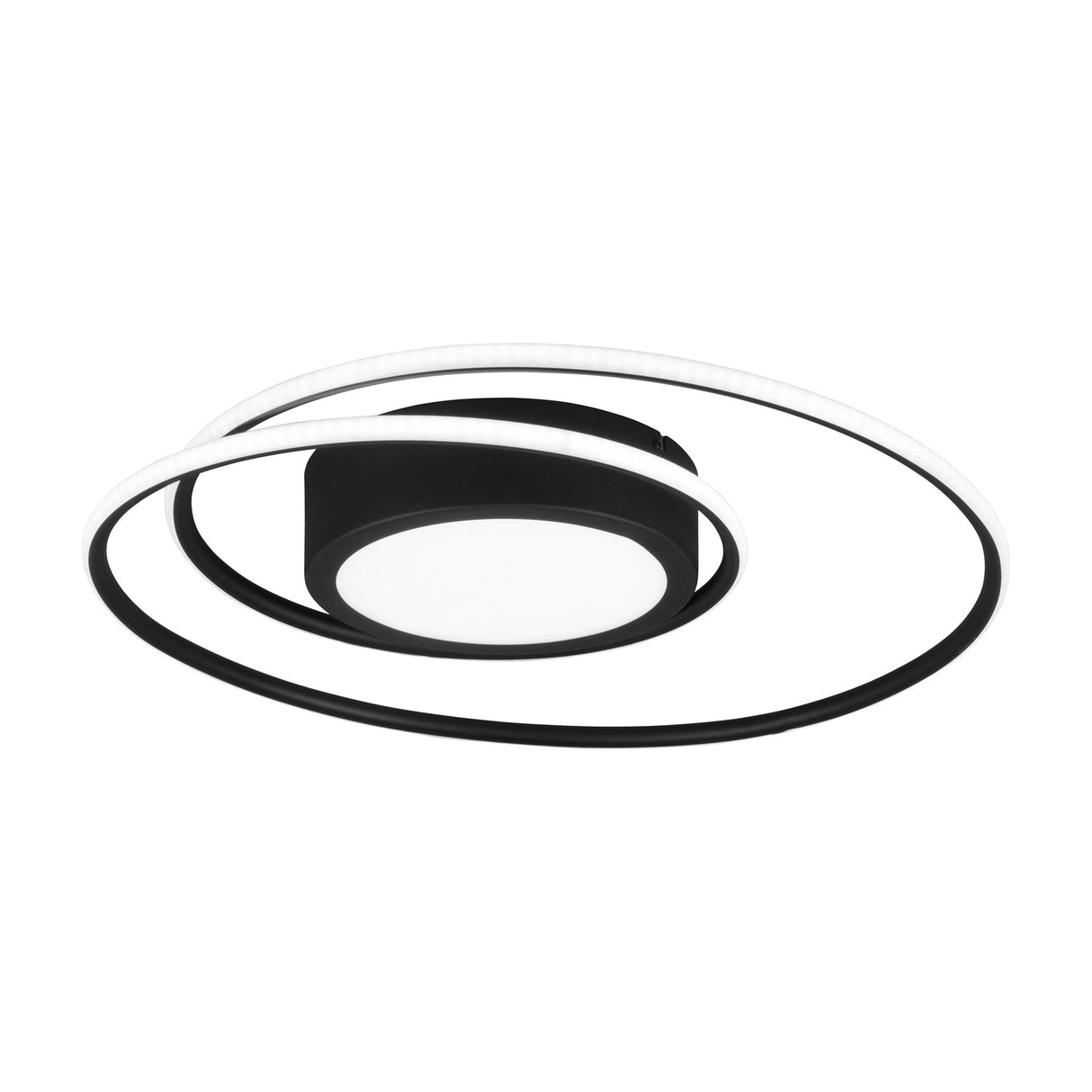 Yava LED Remote Control Circular Ceiling Light – Matt Black
