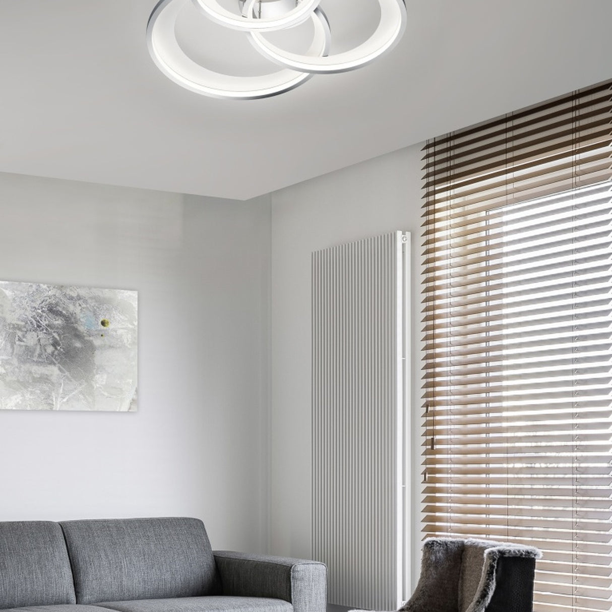 Granada 71.5cm LED Circular Ceiling Light – Chrome