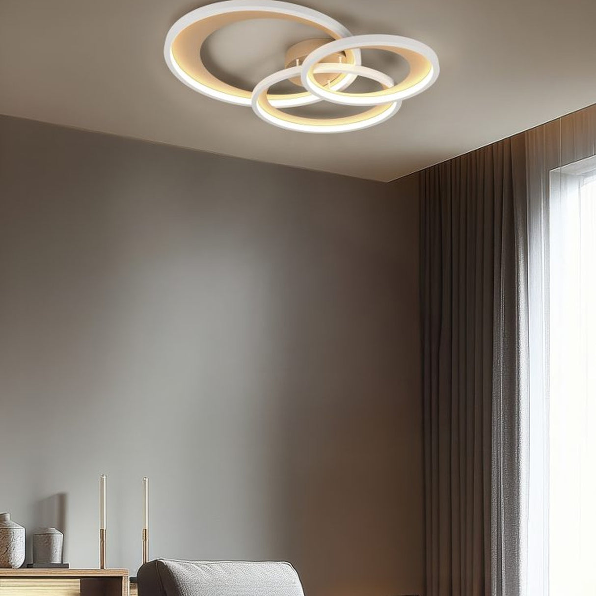 Granada 71.5cm LED Circular Ceiling Light – Coffee