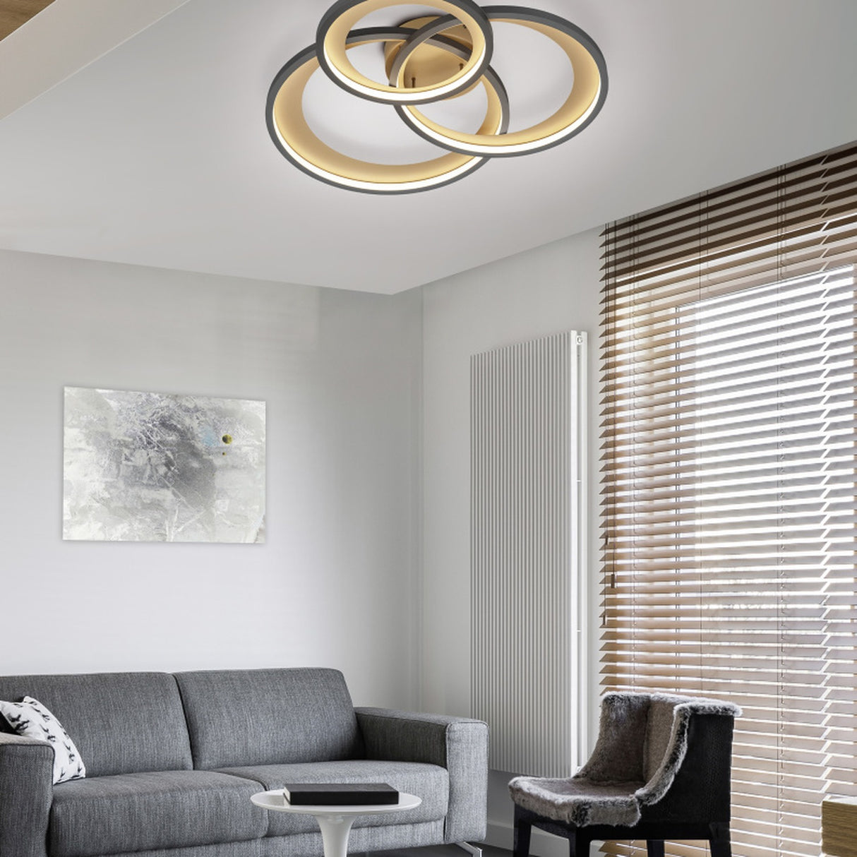Granada 85cm LED Circular Ceiling Light – Matt Black
