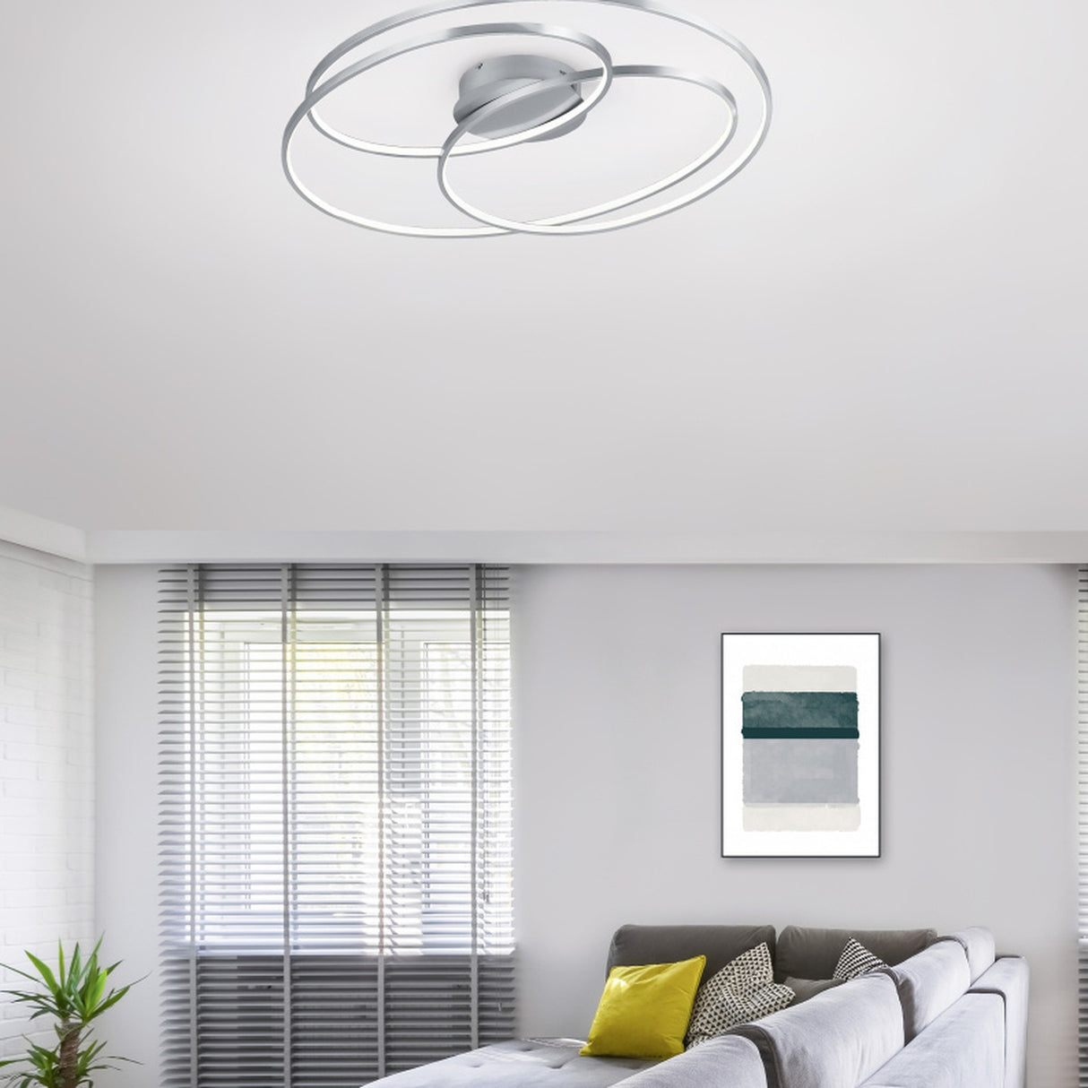 Gale 80cm LED Circular Ceiling Light – Satin Nickel