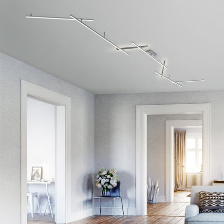 Indira 6 Light LED Up Down Linear Chandelier – Satin Nickel