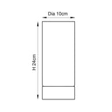 Endon Bracewell dimensions diagram showing the cylindrical table lamp at 240mm height and 100mm diameter on a plain white background.
