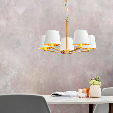 Brendale 5 Light Pendant - Satin Gold