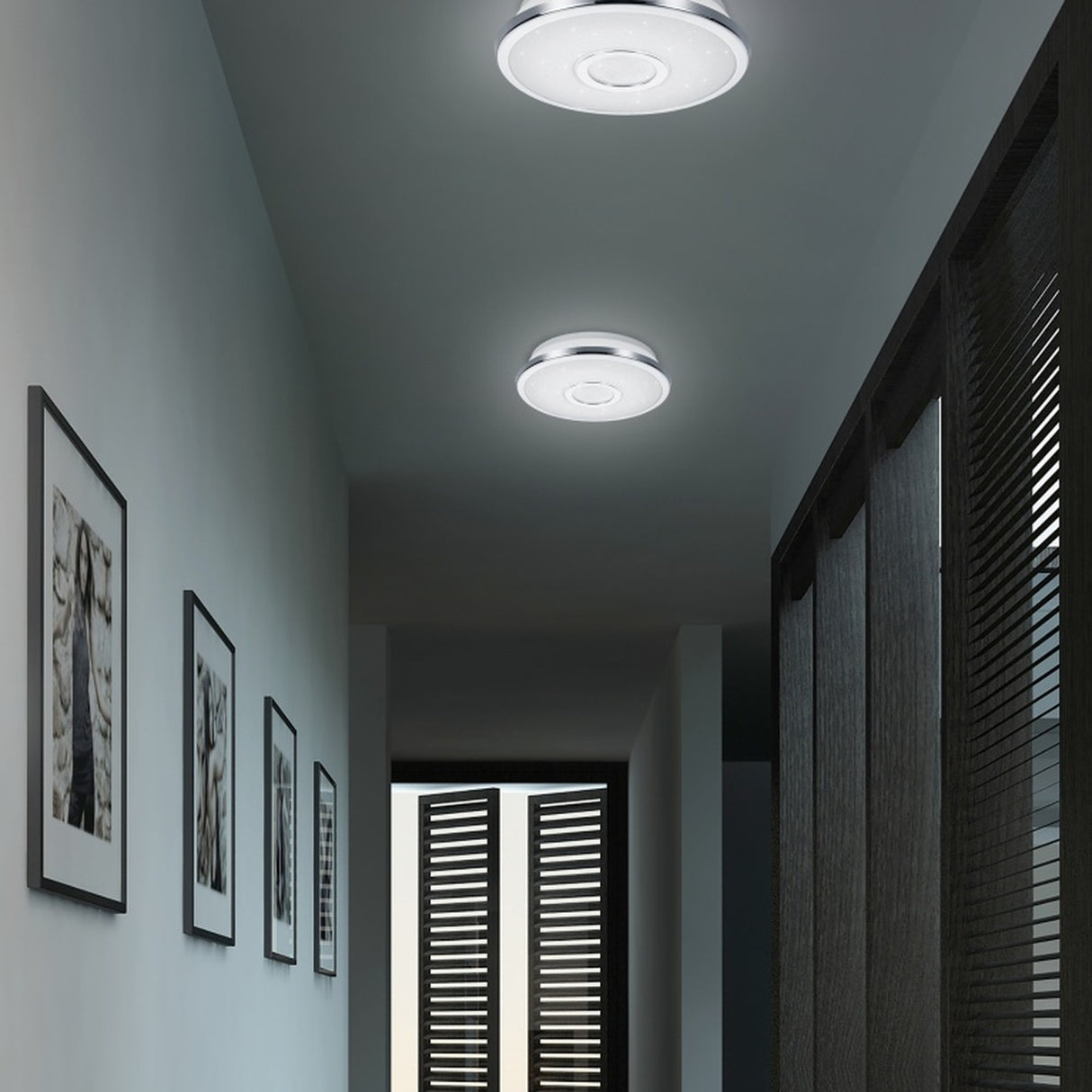 Osaka LED Remote Control Round Ceiling Light – Chrome