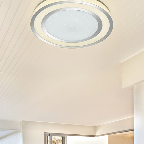 Noriaki LED Remote Control Round Ceiling Light – Chrome