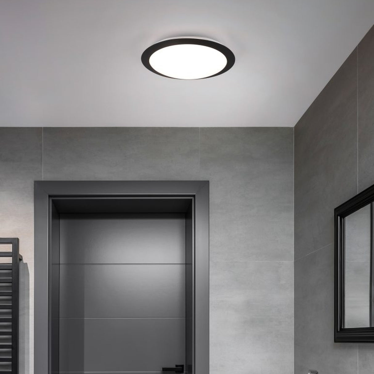 Umberto LED Glass Ceiling Light – Matt Black