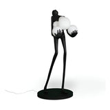 La Carga Black 6 LED Light Lamp Sculpture With Opal Shades - 180cm
