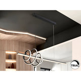 Tornado Dimmable LED Linear Suspension Light 50W 3000K - Black
