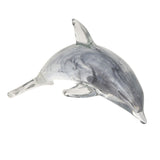 Shimmer Leaping Dolphin Swirl Glass Figurine - Grey & Clear