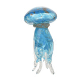 Swirled Jellyfish Glass Figurine with Clear Tentacles - Blue