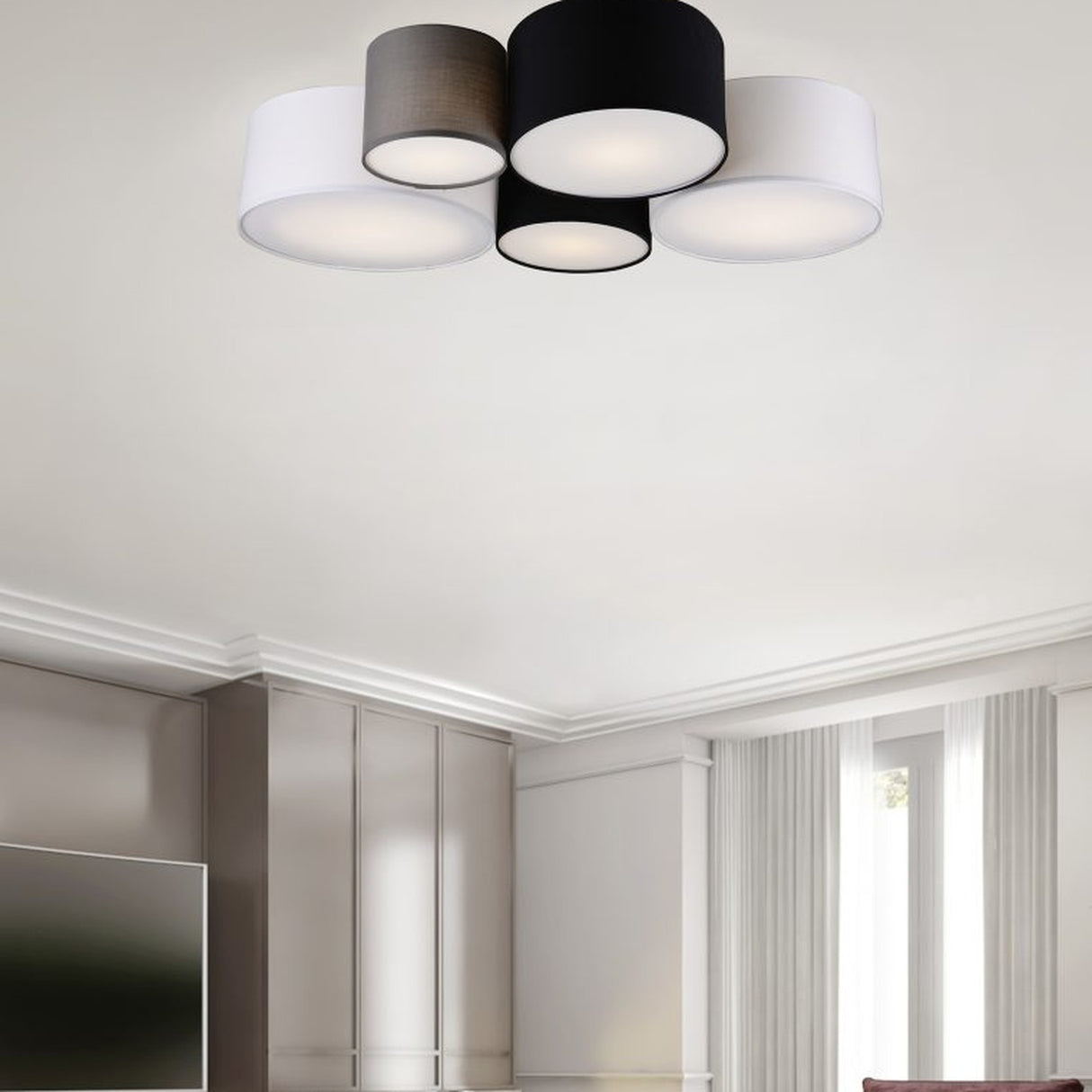 Hotel 5 Light Round Ceiling Light – Multicoloured