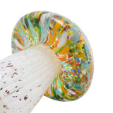 Speckled Mushroom Glass Figurine with Multi-Coloured Cap
