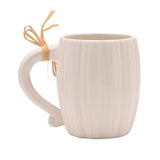 Halloween Ghost Face Ribbed Stoneware Mug 380ml - White