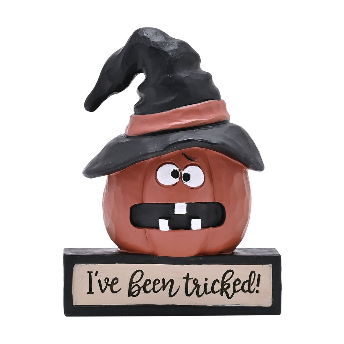 I've Been Tricked Jack-O-Lantern Resin Figurine - Black
