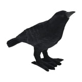 Halloween Freestanding Flocked Crow Resin Ornament - Black