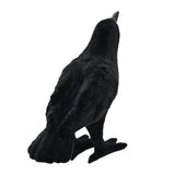 Halloween Freestanding Flocked Crow Resin Ornament - Black