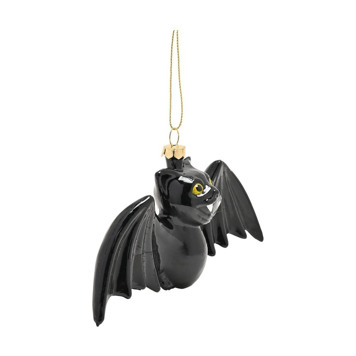 Spread Wing Bat Ornament Hanging Plastic Figurine - Black